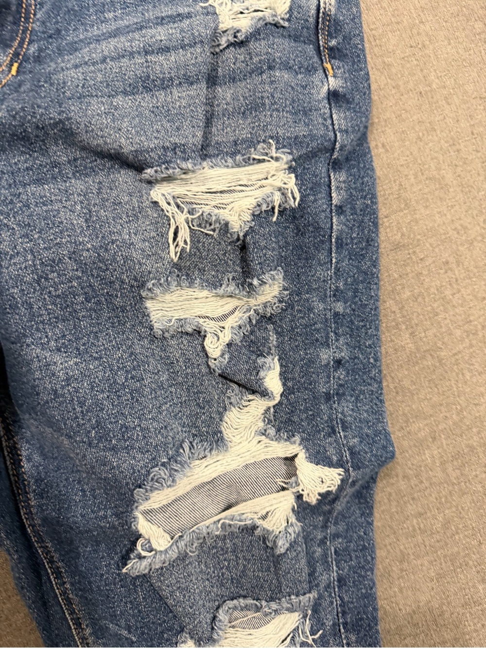 American Eagle Outfitters Distressed Medium Blue Boyfriend Jeans - Picture 4 of 9